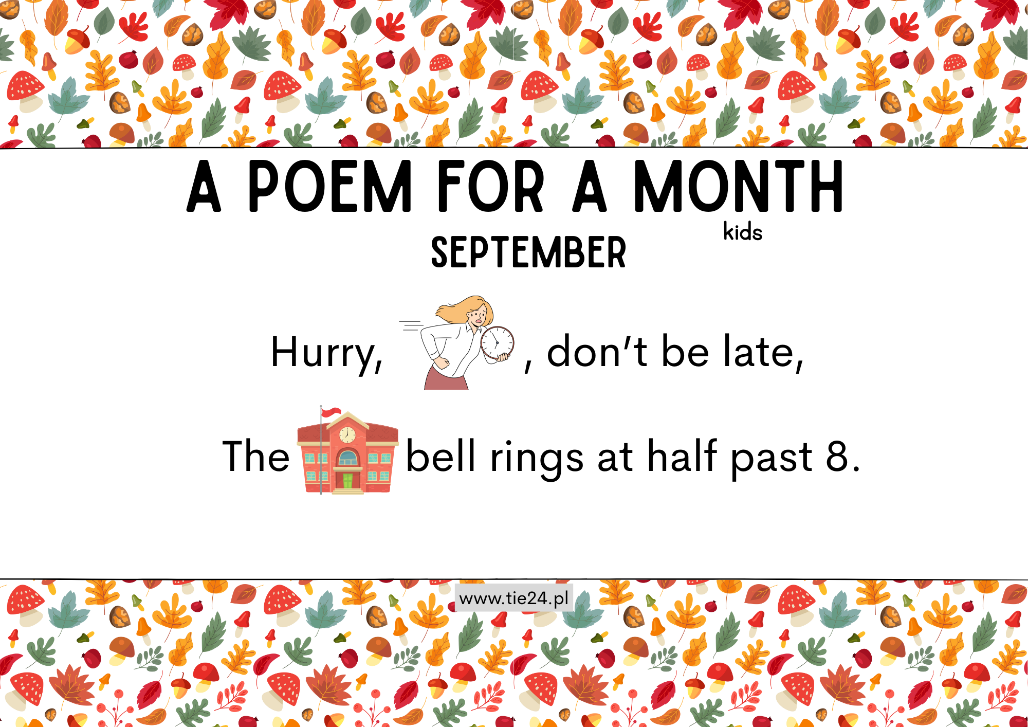 A poem for a month kids innowacja picture reading
