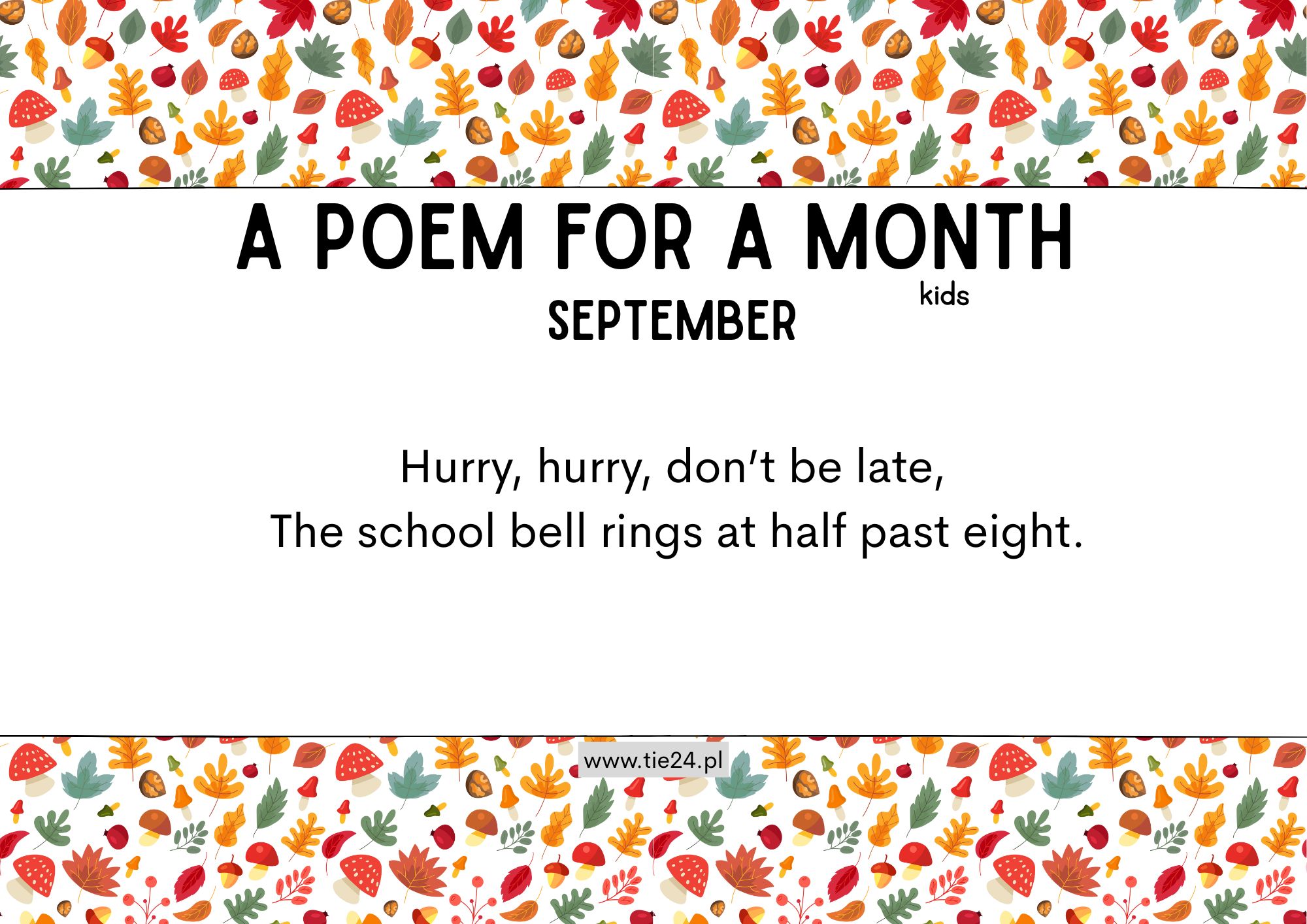 A poem for a month kids innowacja